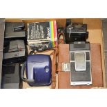 A Tray of Polaroid Cameras, including a SX-70, various 600 series models and more