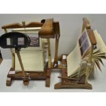 Stereoscopic Viewers, wooden, handcrafted stereoscopic viewers, with home made stereo cards, fully