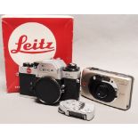 Leica R3 Body, Chrome finish, in manufacturer's box together with a Leica Z2x compact camera and a