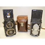 TLR Cameras, a Rolleiflex Automat 6x6 with Tessar 7.5cm f/3.5 lens in maker's leather case and a