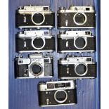 Russian Rangefinder Cameras, examples including Zorki 4k, Fed-3 and more