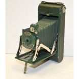 Kodak Pocket Junior 1A, 116 film, rare coloured model in green, body E, in maker's canvas case