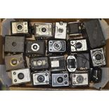 A Tray of Box Cameras, manufacturers including Zeiss Ikon, Coronet and Kodak