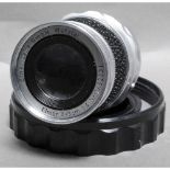 Leica 90mm Elmar Lens, collapsible, chrome finish No 1492931, body G, except for scratch to front of