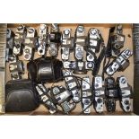 A Tray of SLR Camera Bodies, manufacturers including Canon, Olympus, Contax, Pentax and more