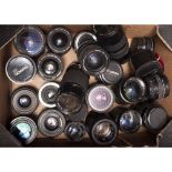 A Tray of Lenses, from manufacturers including Canon, Tamron, Sigma, Makinon