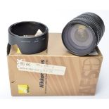 Nikon Lens, AF-S DX Zoom Nikkor 18 - 70mm f/3.5 - 4.5 with lens hood and branded carry case in