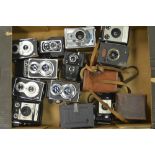 A Tray of Cameras, including a Daci Royal 6x6, a Hunter Gilbert 6x9 and much more