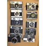 A Tray of Cameras, manufacturers including Ricoh, Minolta, and Agfa