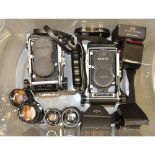 Mamiya TLR Cameras, a C33 Professional with Sekor 80mm f/2.8, a 55mm f.4.5, a Sekor Super 180mm f/
