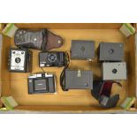 Various Cameras, examples including a Zeiss Nettax 513/16, a Nikon L35AF and an assortment of Box