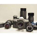 A Praktica 35mm SLR Outfit, a MTL5 B body, Pentacon 50mm f/1.8 lens together with Carl Zeiss Jena