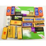 Medium Format Film Stock, 120 and 220, manufacturers including, Agfa Isopan, Kodak Ektachrome and