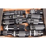 A Tray of Assorted Zoom Lenses, manufacturers including Tamron, Olympus, Vivitar and more