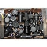 A Tray of Lenses, manufacturers including Canon, Nikon, Tamron, Minolta, Sigma and Miranda