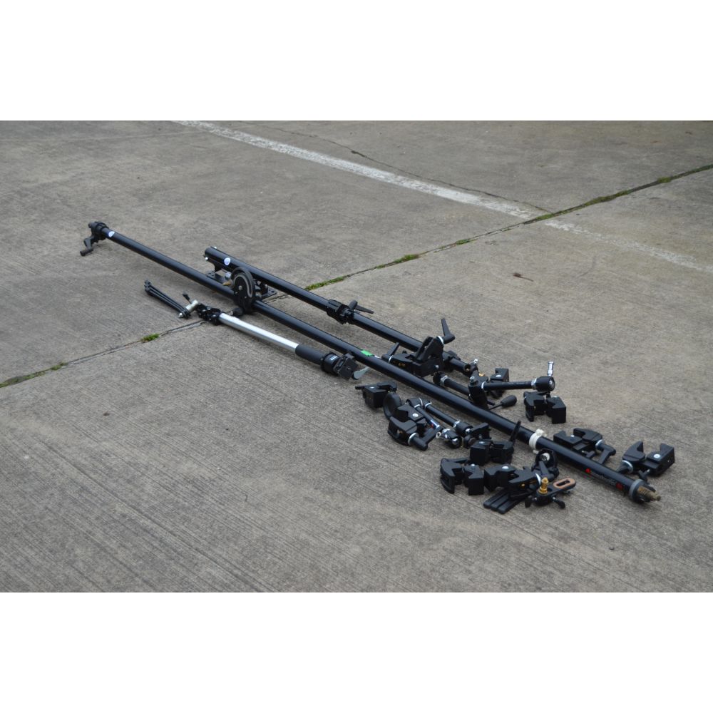 Manfrotto Studio Clamps and Lighting Stands, together with a Manfrotto monopod, a 180 degree boom