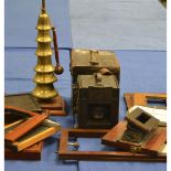 Various Photographic Material, including a Graflex with a Ross Xpres 6" f4.5 a quantity of film