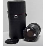 Pentax Lens, a SMC Pentax-M rare 400mm - 600mm f/4 - 12 Reflex Zoom lens with lens hood and a