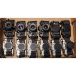 Canon A Series SLR Bodies, A-1, AE-1, AV-1 and AL-1 bodies, some including lenses