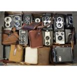 TLR Cameras, examples from manufacturers including Yashica, Rollei and Halina together with a