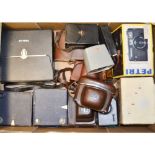 A Tray of Various Cameras, various formats including box, viewfinder and folding, some items in