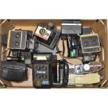 Polaroid Cameras, various examples including two miniportrait cameras, a model 95, a model 800 and