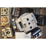 A Variety of Polaroid Cameras, including a Macro 5 SLR 5, a super color 635CL, a One Step 600 a