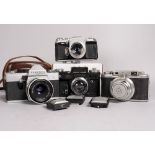 Five 35mm Cameras, including Akarex with Synchro Compur shutter, Edixa-Mat Flex S and 3 other