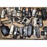 A Tray of Compact Cameras, to including Canon, Minolta, Yashica and some digital examples.