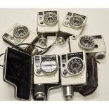 Dial 35mm Cameras, manufacturers including Canon and Bell & Howell, two examples in cases