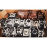 A Tray of 35mm Cameras, including a Braun Paxette, Balda Matic III, Voigtländer Vito B and other