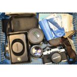 Olympus OM10 SLR Camera, with a Zuiko 50mm f/1.8, and a 75-150mm f4.5 together with a Canon and