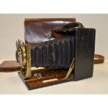 Early Folding Camera, a Lizars Challenge quarter plate camera, Dallmeyer lens, B&L shutter, one DDS,