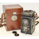 Rolleiflex Old Standard TLR Camera, no. 342238, body F, with a Zeiss Tessar 7.5cm f/3.5 optics G