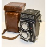 Rolleicord Va TLR Camera, no 1532751 with a Xenar 75mm f/3.5 lens in manufacturer's leather case