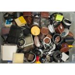 A Tray of Lens Hoods, Filters and Camera Accessories, a large quantity of hoods, caps, adapters,