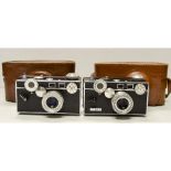 Argus 'Brick' Rangefinder Cameras, two examples, an Argus C and a C2, both in maker's cases