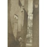 James Simpson Alderson, (1856-1948), watercolours, Industrial street scene 34 cm x 24 cm together