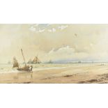 Charles S Moltram, 19th Century, English School, watercolour, Pulling in the Fishing Boats, signed