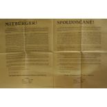 A WWII Czech National Notice, detailing the President of the Republic appointing a new Government,