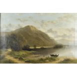 Cyrus Boult, 19th Century, Oil on canvas, Ennerdale Lake, 1885, signed lower left and dated, in gilt