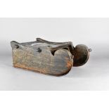 A late 19th Century stained pine child's sleigh, 47 cm long