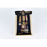 A Father and Son WWI and WWII medal group, the WWI trio, comprising War, Victory and 1914-15 Star,