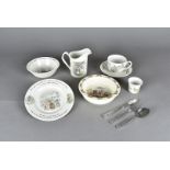 A collection of Wedgwood, Coalport, Royal Crown Staffordshire and Royal Doulton Children's dinner