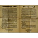 A WWII National Notice of Security, from Prague 1944, the poster is in German and Slovak, marked 461