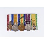 A WWI Hampshire Regiment trio, comprising 1914-15 Star, War and Victory with Oak Leaf, awarded to