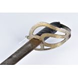 A Continental military sabre, possibly Napoleonic, with pierced design to the hand guard, leading to