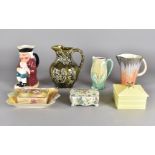 A collection of 20th Century ceramics, including a Royal Winton floral decorated candy box, a