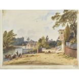 C S Scott, 19th Century, watercolour, Twickenham Ferry, signed to border and dated 1837, framed