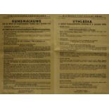 Two Czech Central Statistic Office posters, both for the Economic Governance, dated 1941 and 1942,